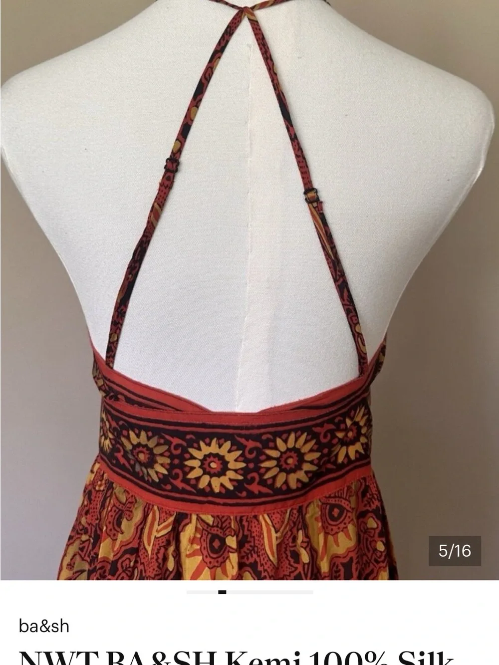 NWT BA&SH Kemi maxi Silk size 3 - Picture 7 of 7